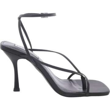 Steve Madden Women's Annie Heeled Sandal, Black, 6