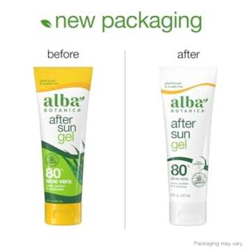 Alba Botanica Aloe Vera Gel for Skin, Cooling After Sun Treatment for Face and Body, Made with Purit...