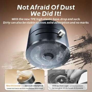 2025 New Vacuum Magnetic Suction Phone Holder, Upgraded Magnetic Suction Phone Mount, Foldable and Retractable Double-Sided Magnetic Phone Holder for All Phones (Black)