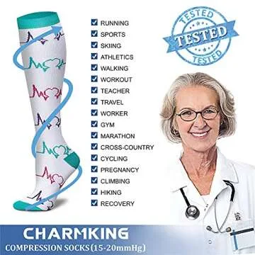CHARMKING Compression Socks - Comfortable Fashionable Support