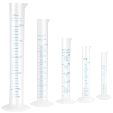 Ira Pollitt Set of 5 Plastic Graduated Cylinders for Science Labs