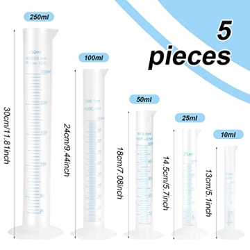Ira Pollitt Set of 5 Plastic Graduated Cylinders for Science Labs
