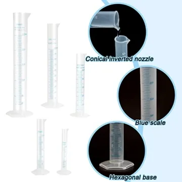 Ira Pollitt Set of 5 Plastic Graduated Cylinders for Science Labs