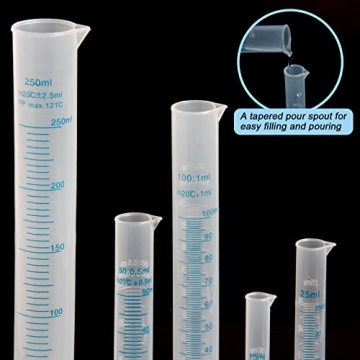 Ira Pollitt Set of 5 Plastic Graduated Cylinders for Science Labs