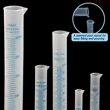 Ira Pollitt Set of 5 Plastic Graduated Cylinders for Science Labs