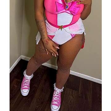 Betteraim Women's Rhinestone Fishnet Tights Sparkle Fishnet Stockings Carnival Glitter Tights (as1, alpha, x_s, m, regular, regular, Coffee)