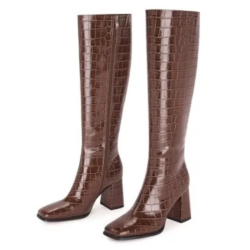 Stylish Modatope Brown Knee High Boots for Women