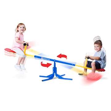 Grow'n Up Heracles Seesaw, Sturdy and Durable, 360° Rotate Kids Outdoor Play Equipment for Backyard...