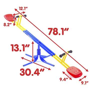 Grow'n Up Heracles Seesaw, Sturdy and Durable, 360° Rotate Kids Outdoor Play Equipment for Backyard, age 3-8
