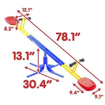 Grow'n Up Heracles Seesaw, Sturdy and Durable, 360° Rotate Kids Outdoor Play Equipment for Backyard, age 3-8