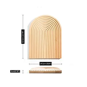 Poitemsic Creative Arch Bread Dessert Tray Wavy Wood Carving Board Cheese Fruit Cake Snacks Platters Serving Tray Photo Props Decoration