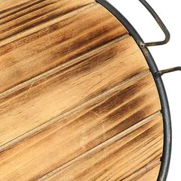 BOLUO Lazy Susan Organizer for Table Kitchen Countertop Turntable Small Farmhouse Wood Rotating Spice Rack 10 inch (LS02)