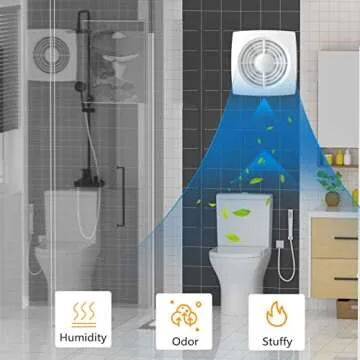 Hon&Guan 6'' Home Ventilation Fan Bathroom Garage Exhaust Fan Ceiling and Wall Mount Exhaust Fan for Kitchen/Bathroom, Super Silent, Strong Exhaust (High CFM) 150D