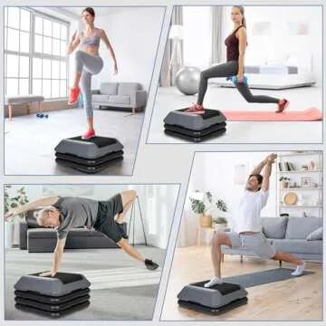 HANGKAI 16" Adjustable Aerobic Stepper Platform for Home Gym