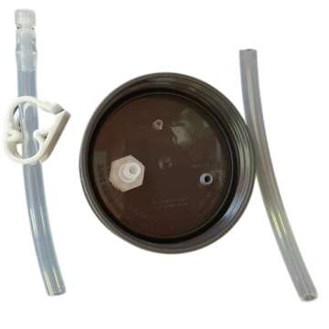 MycologyLids Master Liquid Culture Lid with Tubing for Mushroom Media Extraction (Mycology Tube Lid) - 1/4"" ID x 3/8"" OD Tubing, Tube Clamp, Luer Adapter, Fill Syringes to Expand LC Mushroom Media