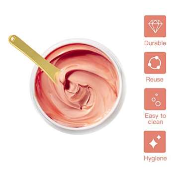 Tekson 6 Pieces Metal Cosmetic Skincare Spatula, Mini Mask facial Reusable Scoop, Makeup Beauty Spoo...