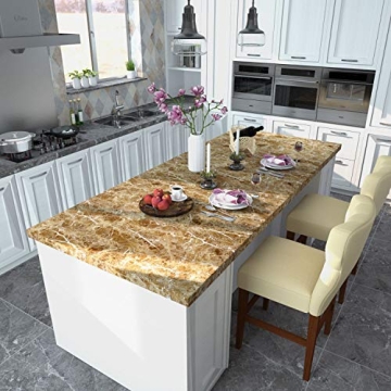 VEELIKE Brown Marble Contact Paper for Stunning Home Decor