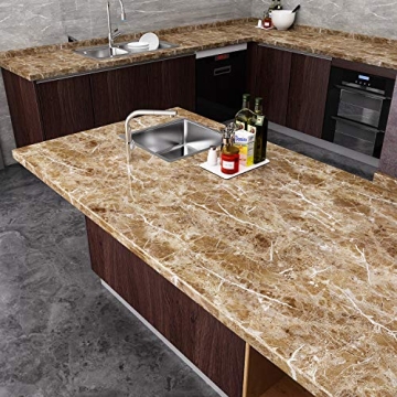 VEELIKE Brown Marble Contact Paper for Stunning Home Decor