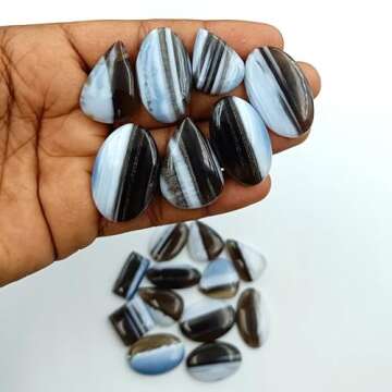 SGM Shop™ Natural Owyhee Blue Opal Cabochon Loose Gemstone Flat Back Mix A+ Quality For Jewelry Ma...