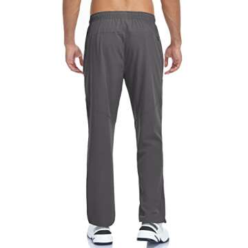 GAXIDES Mens Athletic Workout Pants with Pockets Lightweight Quick Dry Waterproof Sweatpants Pants for Men with Zipper Pockets Darkgrey S