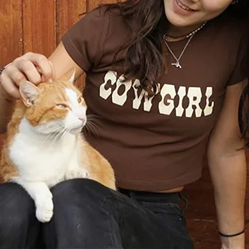 MISSACTIVER Women’s Y2K Graphic Crop Top - Casual Summer Tee