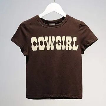 MISSACTIVER Women’s Y2K Graphic Crop Top - Casual Summer Tee