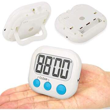 WUTL 11 4 Pack Digital Kitchen Timer Strong Magnetic Electronic Countdown and Count Up, Loud Alarm Small Size