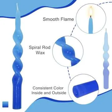 Spiral Taper Candle Dinner Candle Set 10 Inches Twisted Candlesticks 2 Color Handmade Dripless Candles Sticks for Wedding Celebration Anniversary Christmas Church