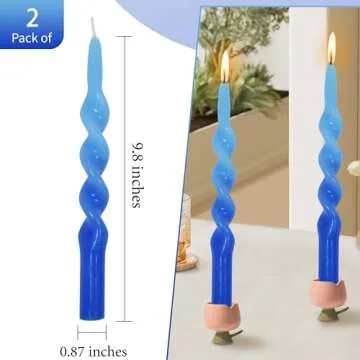 Spiral Taper Candle Dinner Candle Set 10 Inches Twisted Candlesticks 2 Color Handmade Dripless Candles Sticks for Wedding Celebration Anniversary Christmas Church