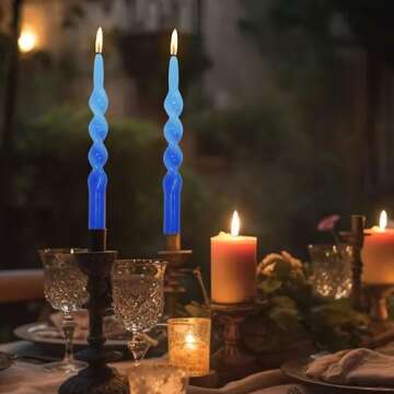 Spiral Taper Candle Dinner Candle Set 10 Inches Twisted Candlesticks 2 Color Handmade Dripless Candles Sticks for Wedding Celebration Anniversary Christmas Church