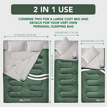 IFORREST Double Sleeping Bag - Extra-Wide & Warm for Camping