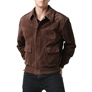 Landing Leathers A-2 Suede Leather Flight Bomber Jacket
