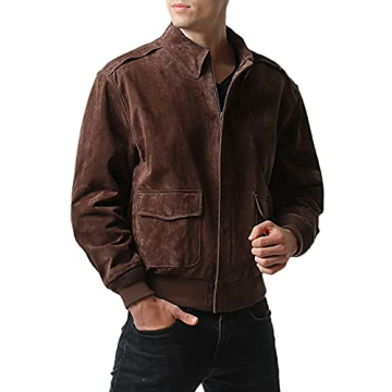 Landing Leathers A-2 Suede Leather Flight Bomber Jacket