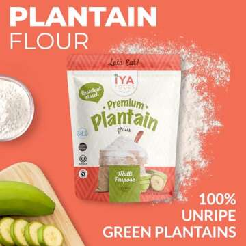 Iya Foods Premium Plantain Flour, Plant-Based, Grain-Free, Certified Gluten-Free, Kosher Certified, ...