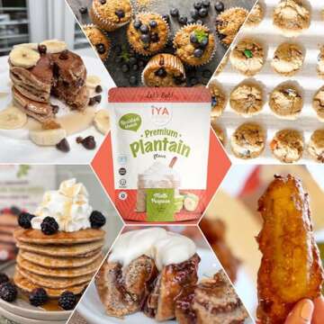 Iya Foods Premium Plantain Flour, Plant-Based, Grain-Free, Certified Gluten-Free, Kosher Certified, Non-GMO, Paleo All-Purpose Flour. Made From 100 % Green Unripe Plantains - 1 lb