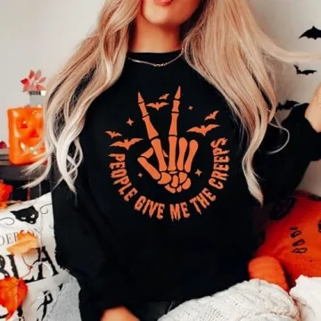 Halloween Sweatshirts for Women Comfortable Skull Shirts