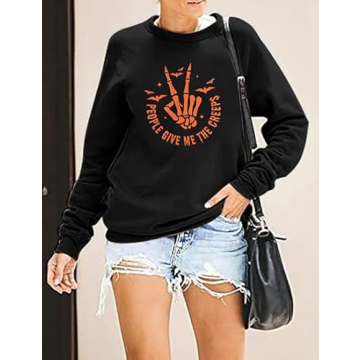 Halloween Sweatshirts for Women Comfortable Skull Shirts