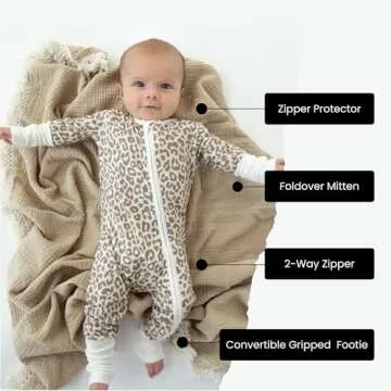 ITSY BITSY BOUTIQUE Viscose Bamboo Baby Pajamas - Boys and Girls Footie Sleeper Convertible 2-Way Zipper Sleeper