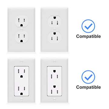 Suptek Wall Outlet Shelf, Home Wall Shelf Organizer for Outlets, Perfect for Bathroom, Kitchen, Bedrooms,Ideal for Cell Phone,Speaker up to 20lbs,With Cable Management and Detachable Hooks,White(S3W)