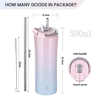 BOTTLE BOTTLE 18 oz Insulated Coffee Tumbler with Straw