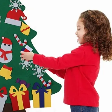 3FT DIY Felt Christmas Tree with 31 Ornaments for Kids