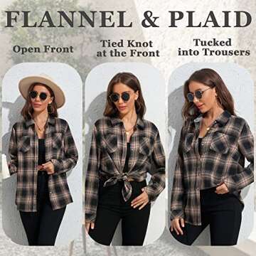 Deer Lady Oversized Plaid Flannel Shirt for Women