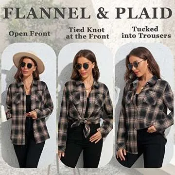 Deer Lady Oversized Plaid Flannel Shirt for Women