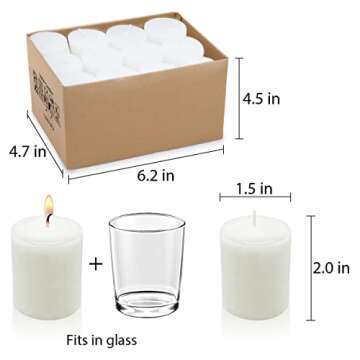 12 Hours Unscented Votive Candles for Events & Home