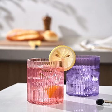 whatAmug Ribbed Drinking Glass Set for Stylish Gatherings