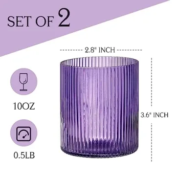 whatAmug Ribbed Drinking Glass Set for Stylish Gatherings