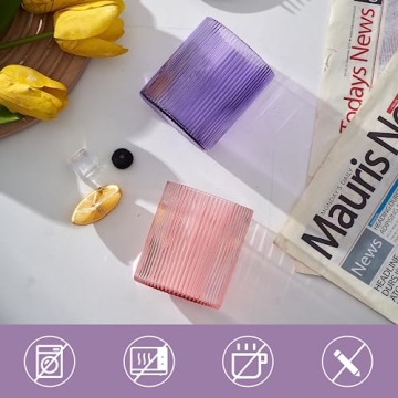 whatAmug Ribbed Drinking Glass Set for Stylish Gatherings