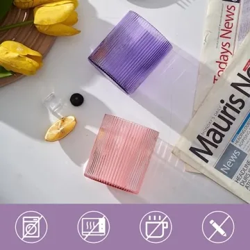 whatAmug Ribbed Drinking Glass Set for Stylish Gatherings