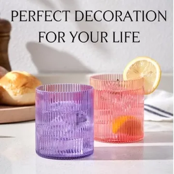 whatAmug Ribbed Drinking Glass Set for Stylish Gatherings