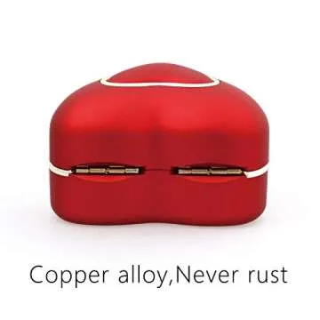 Wislist Necklace Box with Led Light Small Heart Shaped Earring Jewelry Case Insert Velevt for Proposal Engagement Wedding Ceremony Birthday Gift (Red)